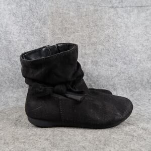 Wonder Nation Shoes Kids Toddler 11 Boots Slouchy Black Side Zip Bow Detail